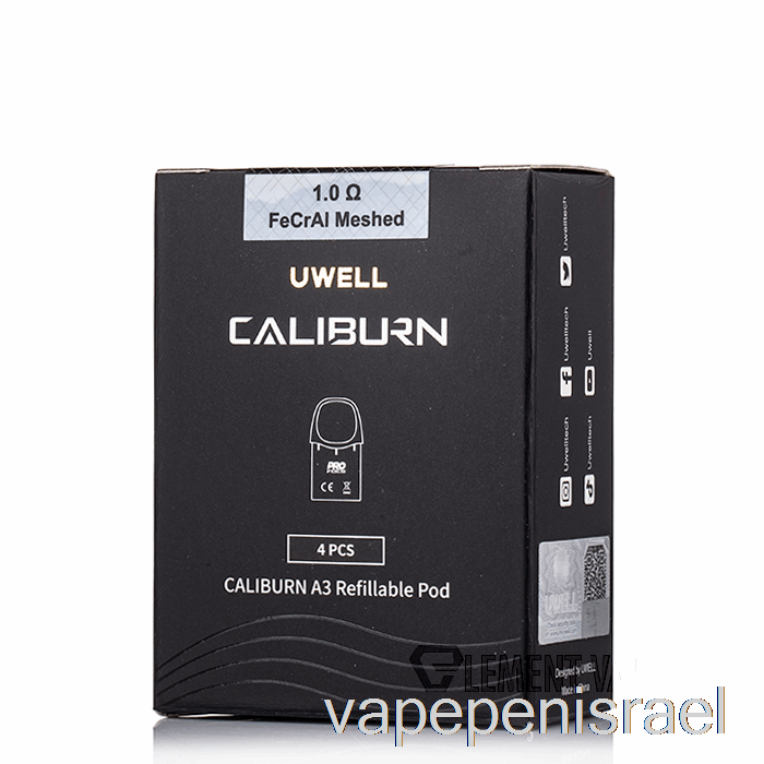 חד פעמי Vape Israel Uwell Caliburn A3 תרמילים חלופיים 1.0ohm A3 תרמילים מרושת צואה